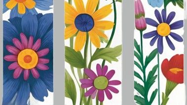 marque-pages de fleurs colorées